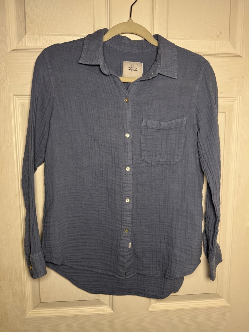 Rails True Blue Ellis Cotton Button Down Shirt Women’s Small Business Casual - Picture 14 of 14